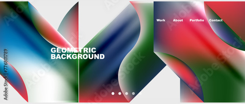 Colorful gradients with abstract geometric shapes. Vector Illustration For Wallpaper, Banner, Background, Card, Book Illustration, landing page