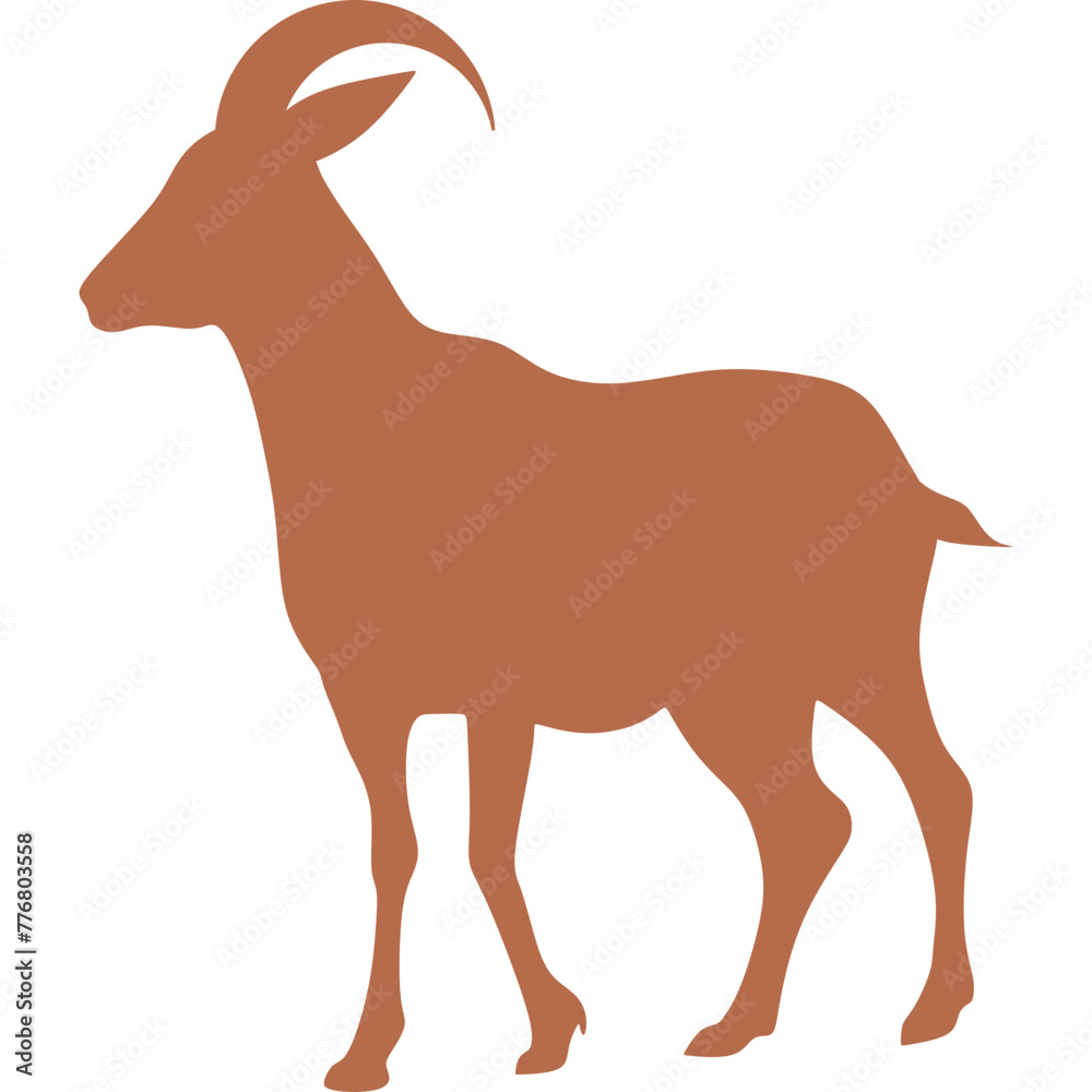 Fototapeta premium Goat Flat Silhouette