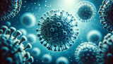 depicting microscopic viruses
