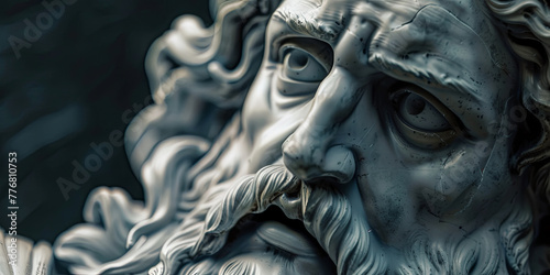 the face and beard of an ancient Greek god, generative AI