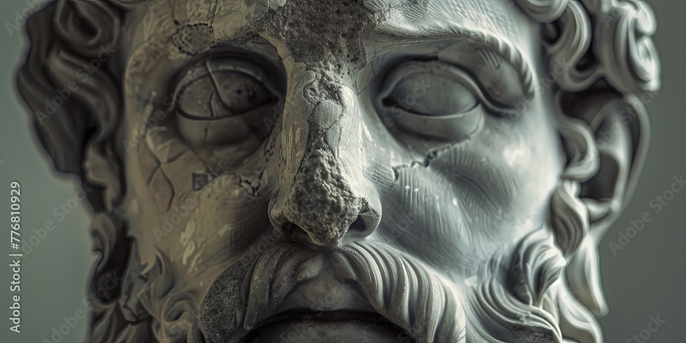 the face and beard of an ancient Greek god, generative AI the face and beard of an ancient Greek god, generative AI