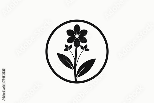 A picture of a forget-me-not-icon in circle silhouette black logo vector illustration photo