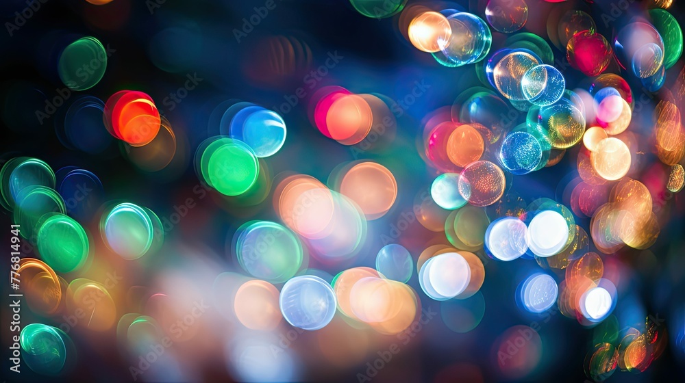 festive out of focus christmas lights In
