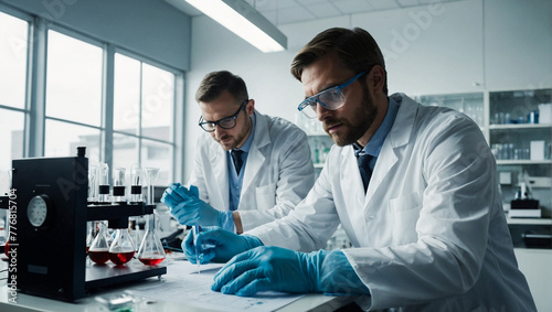 Scientists working in lab biotech 