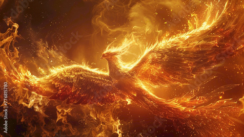 Fire asian dragon vertical. Fire Asian dragon on the dark background. Digital painting.