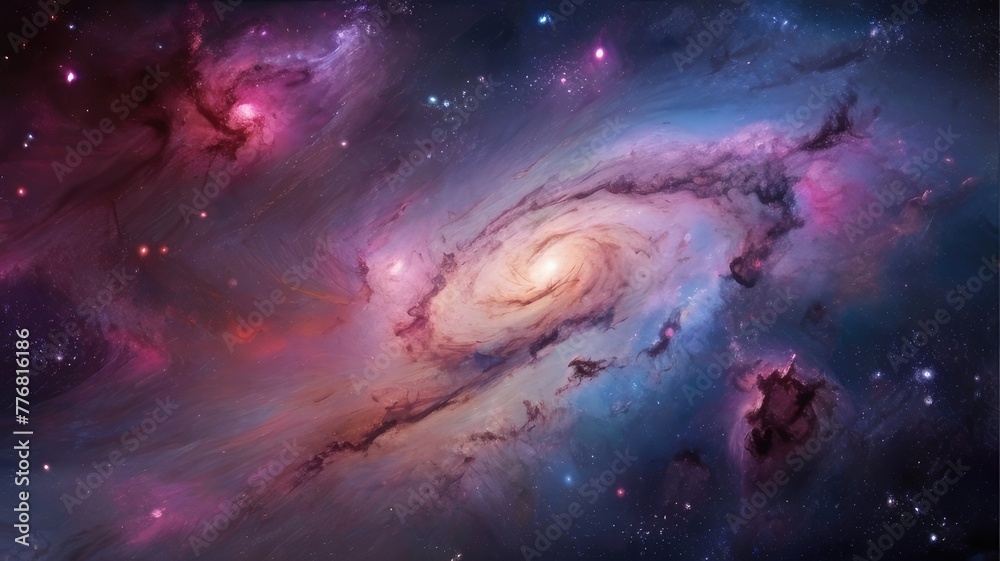 Fototapeta premium Beautiful galaxy planet background with vibrant colors