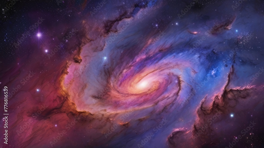 Fototapeta premium Beautiful galaxy planet background with vibrant colors