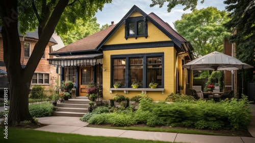 aesthetic yellow brick home