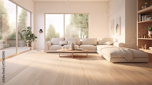 wooden blurred flooring home interior