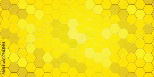 Yellow Hexagonal background with golden light