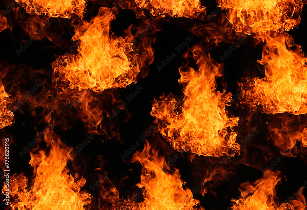 Intense flame, on a dark background. Fire Background Intense flame, on a dark background. Fire Background