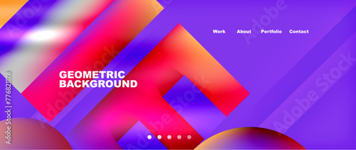 Various colorful geometric shapes abstract web template with gradients and light blur effects. Vector Illustration For Wallpaper, Banner, Background, Card, Book Illustration, landing page