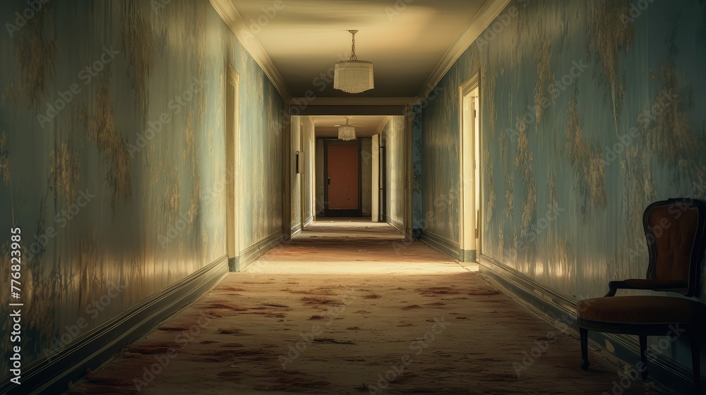 corridor blurred hallway interior