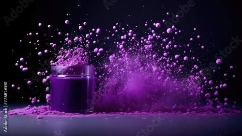 reflective purple particles