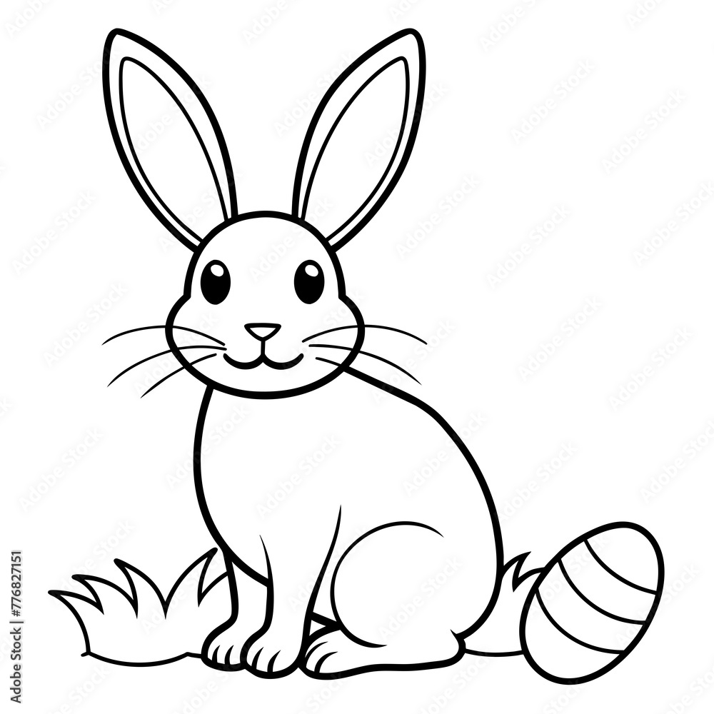Fototapeta premium Easter bunny rabbit silhouette graphics vector illustration,Easter line art,Easter Svg Design,Laser Cut File Cricut,paper cut and printing,easter SVG,spring svg,Easter for Kids bundle