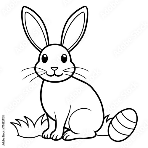Easter bunny rabbit silhouette graphics vector illustration,Easter line art,Easter Svg Design,Laser Cut File Cricut,paper cut and printing,easter SVG,spring svg,Easter for Kids bundle © SK kobita