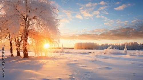 frosty winter sun © vectorwin