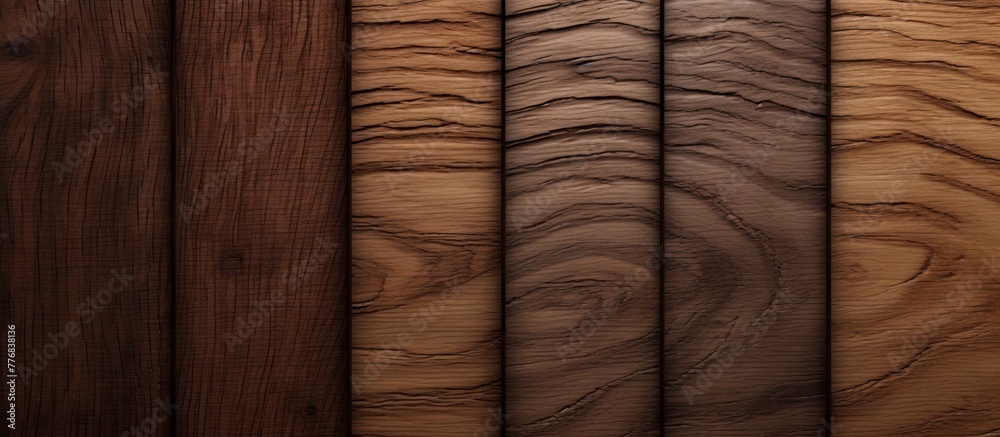 Fototapeta premium Various close-up shots showcasing different textures of wood, highlighting grains, patterns, and colors