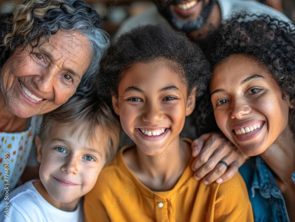 A happy hispanic family smiling together in a park A happy hispanic family smiling together in a park