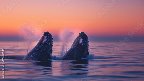 Whale watching at sunset © WARIT_S