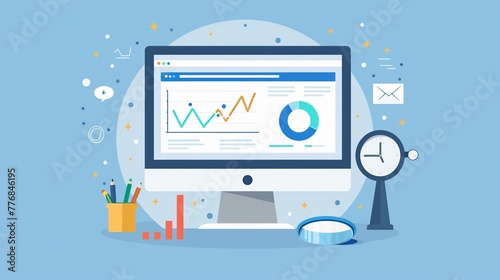 Monitor your websites performance using tools like Google Analytics and Google Search Console to track key metrics such as traffic, rankings, and conversions ,high resolution photo
