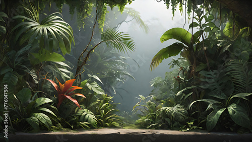 Tropical plants in the jungle