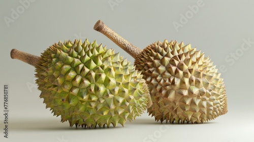 Hyper realistic 3D rendering of isolated delicious durian fruit photo