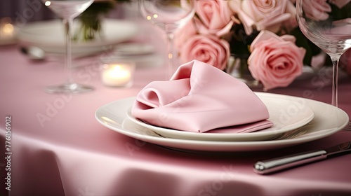 tablecloth pink satin