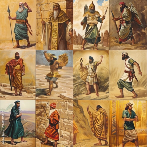 Beautiful Mosaic Artwork Featuring Biblical Prophets and Kings of Israel and Judah photo