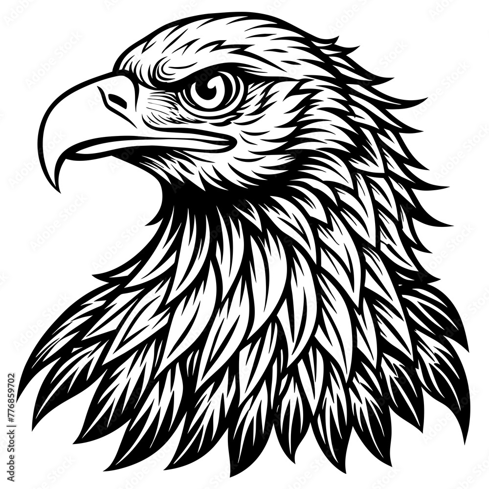 Obraz premium American eagle in flight Silhouette Graphics Vector Illustration, eagle Line Art,eagle Svg t shirts Design, Laser Cut File Cricut, Paper Cut and Printing, eagle face Svg, Easter For Kids Bundle
