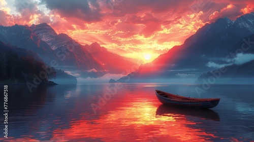 Lakeside Mountain Sunset