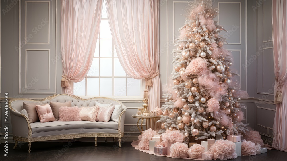living pink christmas tree