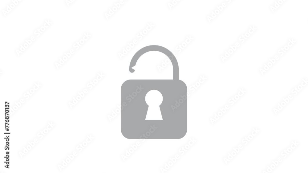 Padlock locker unlocking and locking loop video, isolated video, minimalist cyber protection Padlock locker unlocking and locking loop video, isolated video, minimalist cyber protection