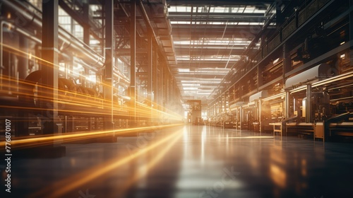 technology blurred industrial building interior © vectorwin