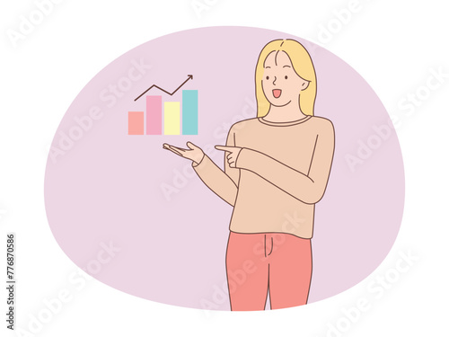 illustration of a woman making a graphic presentation