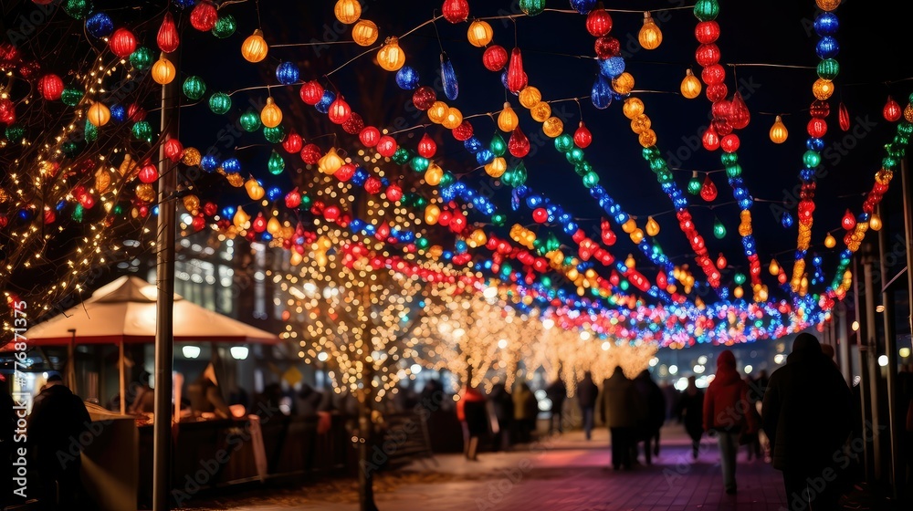 cheerful colorful holiday lights