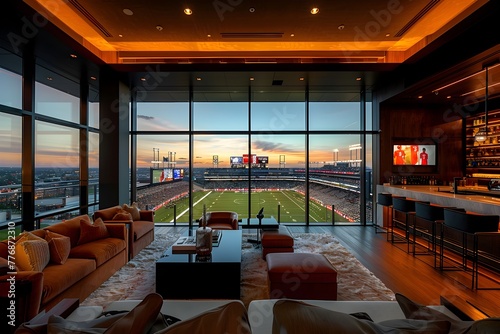 Wallpaper Mural Magazine Image of a Soccer Stadium s Lavish VIP Suite with Panoramic Field Views and High End Amenities Torontodigital.ca