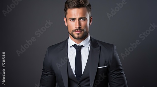 man professional headshot gray background © vectorwin