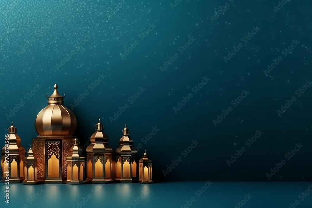 Eid mubarak and ramadan kareem greetings with islamic lantern and mosque. Eid al fitr background Eid mubarak and ramadan kareem greetings with islamic lantern and mosque. Eid al fitr background
