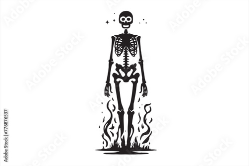 skeleton in front of a background