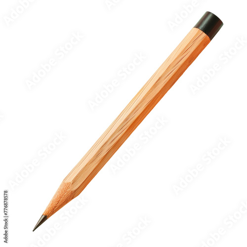 A pencil featuring a black tip against a Transparent Background
