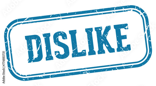 dislike stamp. dislike rectangular stamp on white background
