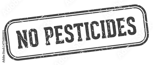 no pesticides stamp. no pesticides rectangular stamp on white background