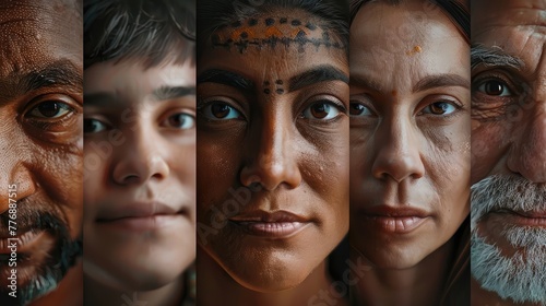 Faces of different ages, ethnicities, and cultures, coming together in a mosaic of humanity, showcasing the beauty of diversity and inclusion.