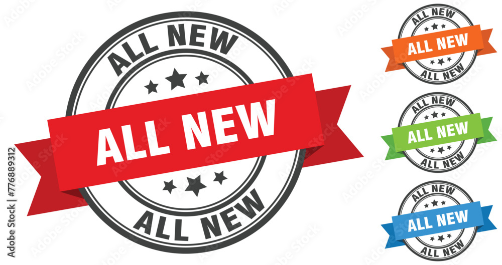 Obraz premium all new stamp. round band sign set. label