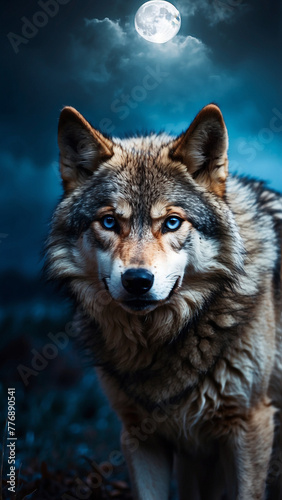Blue eyed wolf