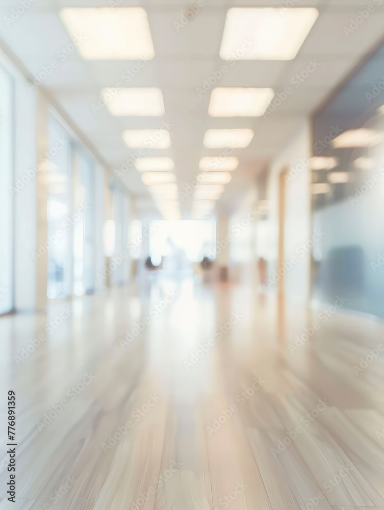 A blurry photo of a modern bright office space with no people in it A blurry photo of a modern bright office space with no people in it