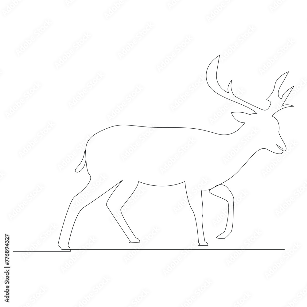 Deer one line art drawing minimalist design vector and illustration Deer one line art drawing minimalist design vector and illustration