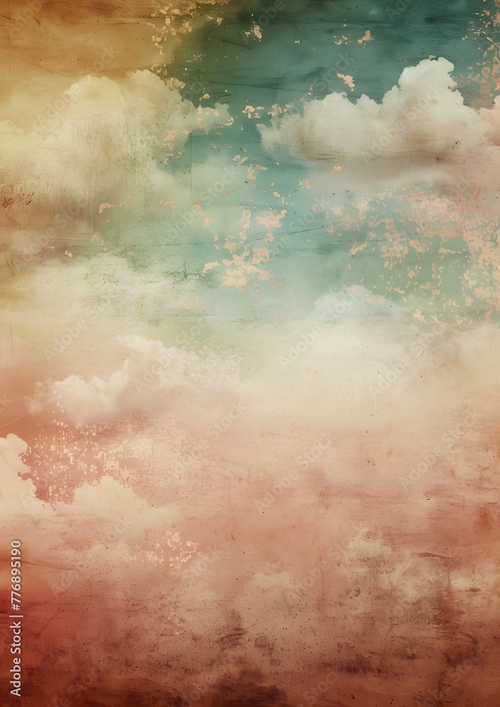 Vintage Photography Backdrop with Painted Soft Clouds