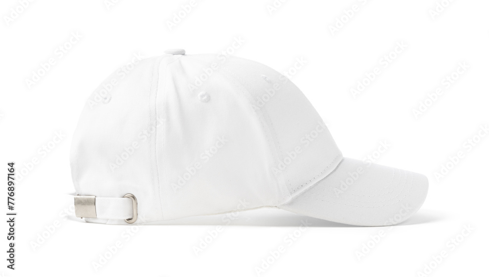White Baseball Cap on White Background White Baseball Cap on White Background